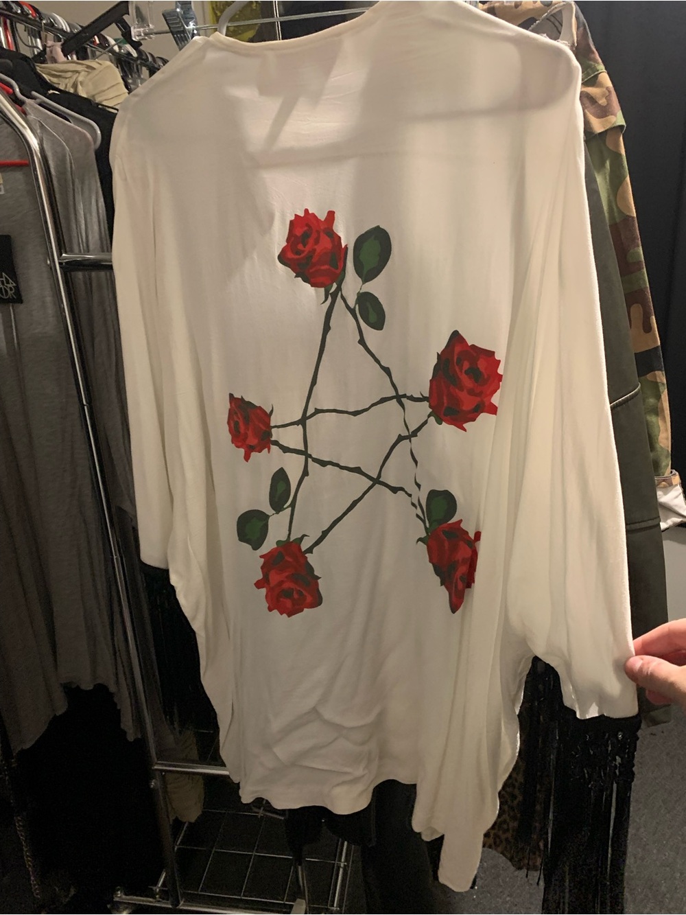 Gypsy Warrior Kimono w/ Roses & Fringe OS